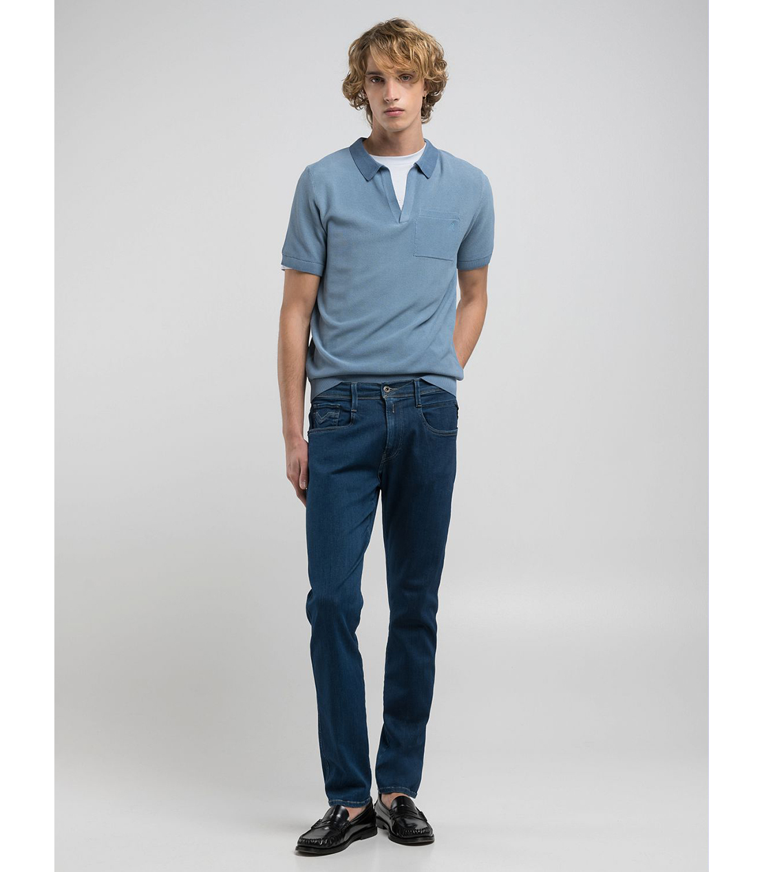 スリムフィットANBASS Hyperflex Eco Plusデニム 詳細画像 ダークブルー 3